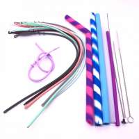 Food Grade Silicone Drinking Straw Brush To Clean Silicone Straw With Cleaning Straw Brush